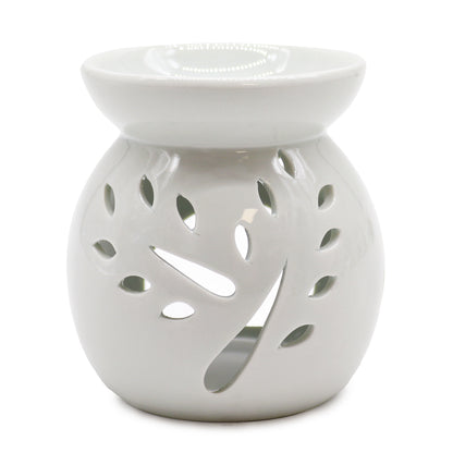 Classic White Oil Burner - Tree Cut-Out - Large