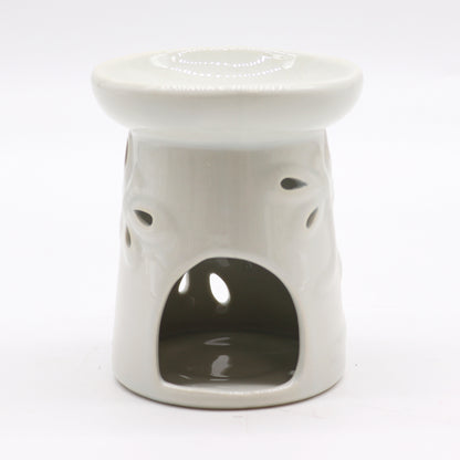 Classic White Oil Burner - Dragonfly Cut-Out