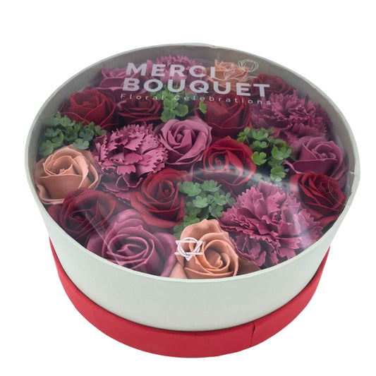 Vintage Roses Soap Flowers - Round Box