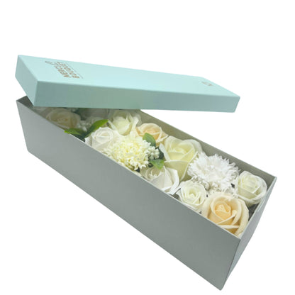 Wedding Blessings Soap Flowers - White & Ivory in Long Box
