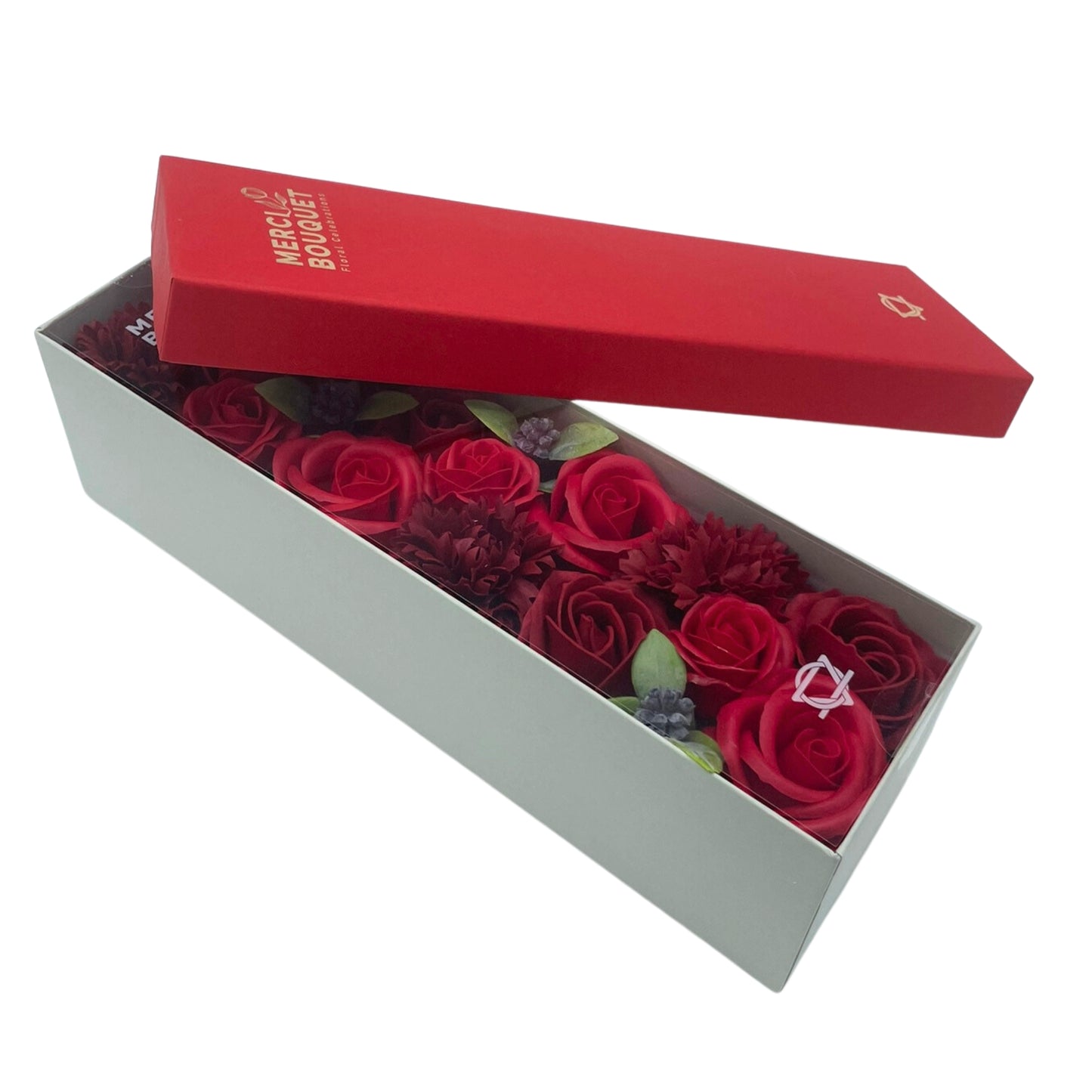 Classic Red Roses Soap Flowers - Long Box