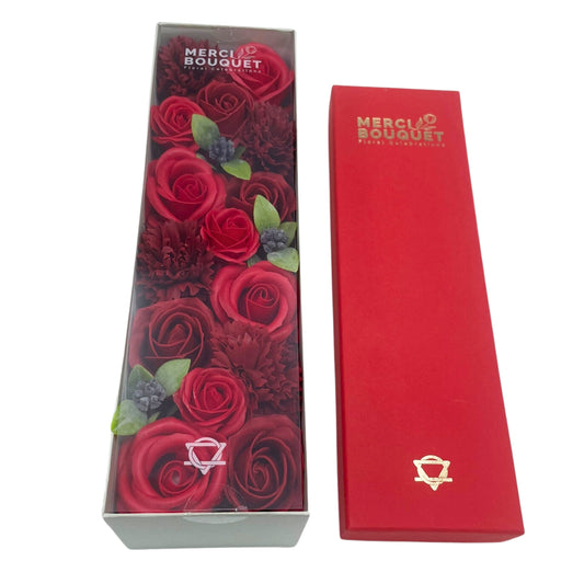 Classic Red Roses Soap Flowers - Long Box