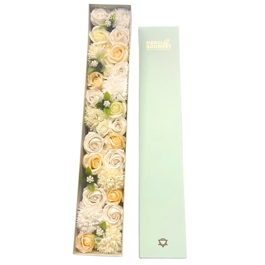Wedding Blessings Soap Flowers - White & Ivory in Extra Long Box