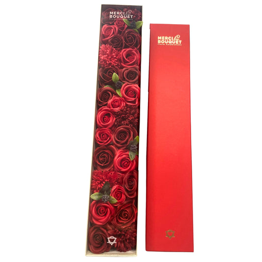 Classic Red Roses Soap Flowers - Extra Long Box