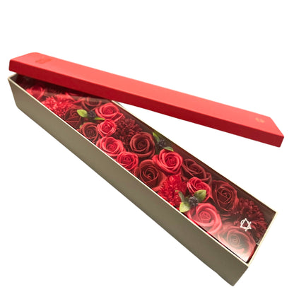 Classic Red Roses Soap Flowers - Extra Long Box