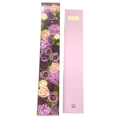 Lavender Rose & Carnation Soap Flowers - Extra Long Box