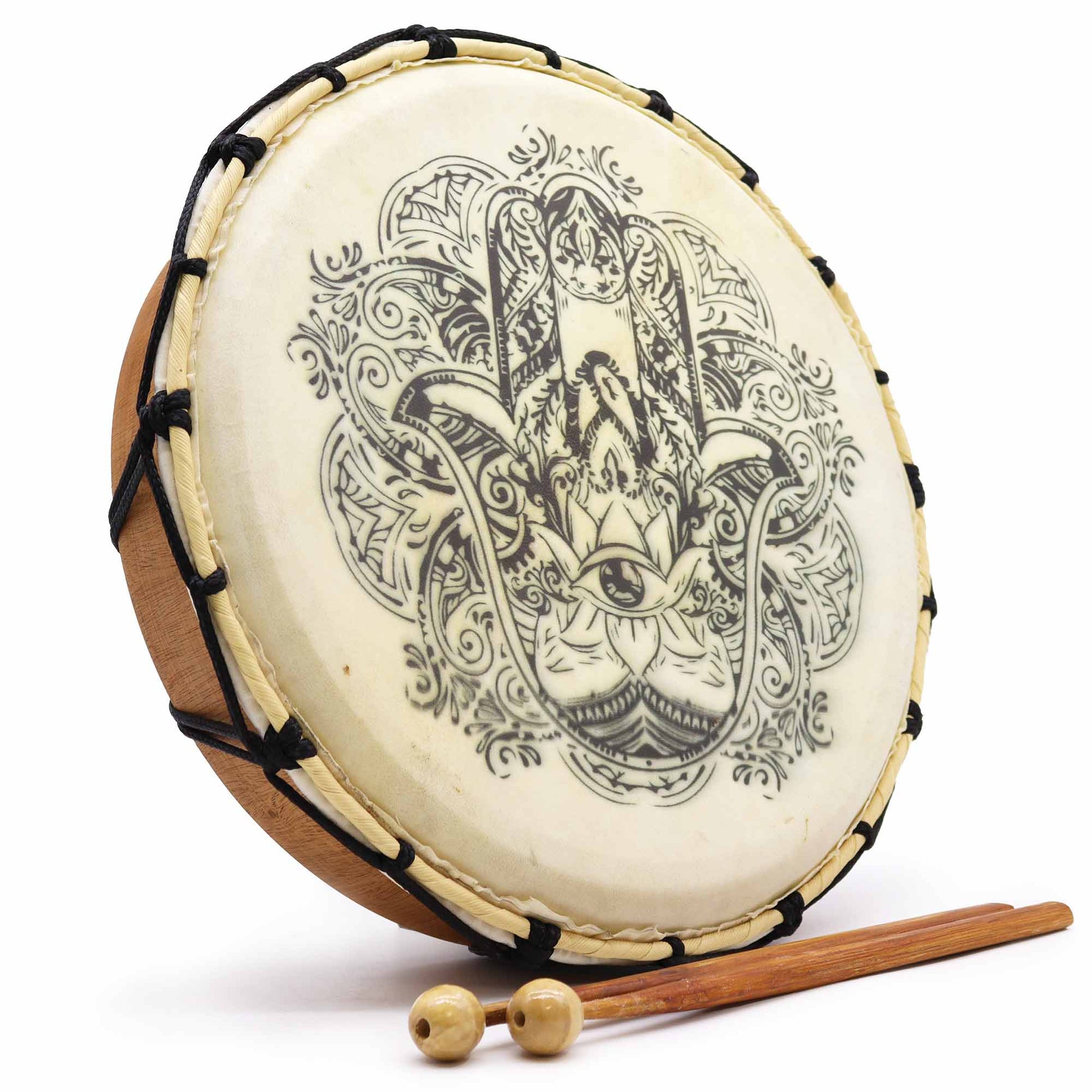 Shamanic Drum with Sticks - Hamsa - 30 cm