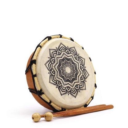Shamanic Drum with Sticks - Mandala - 20 cm