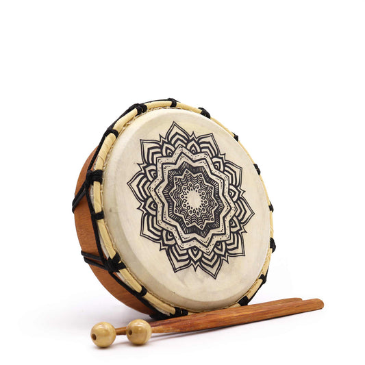 Shamanic Drum with Sticks - Mandala - 20 cm