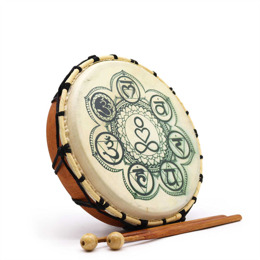 Shamanic Drum with Sticks - Chakra - 25 cm
