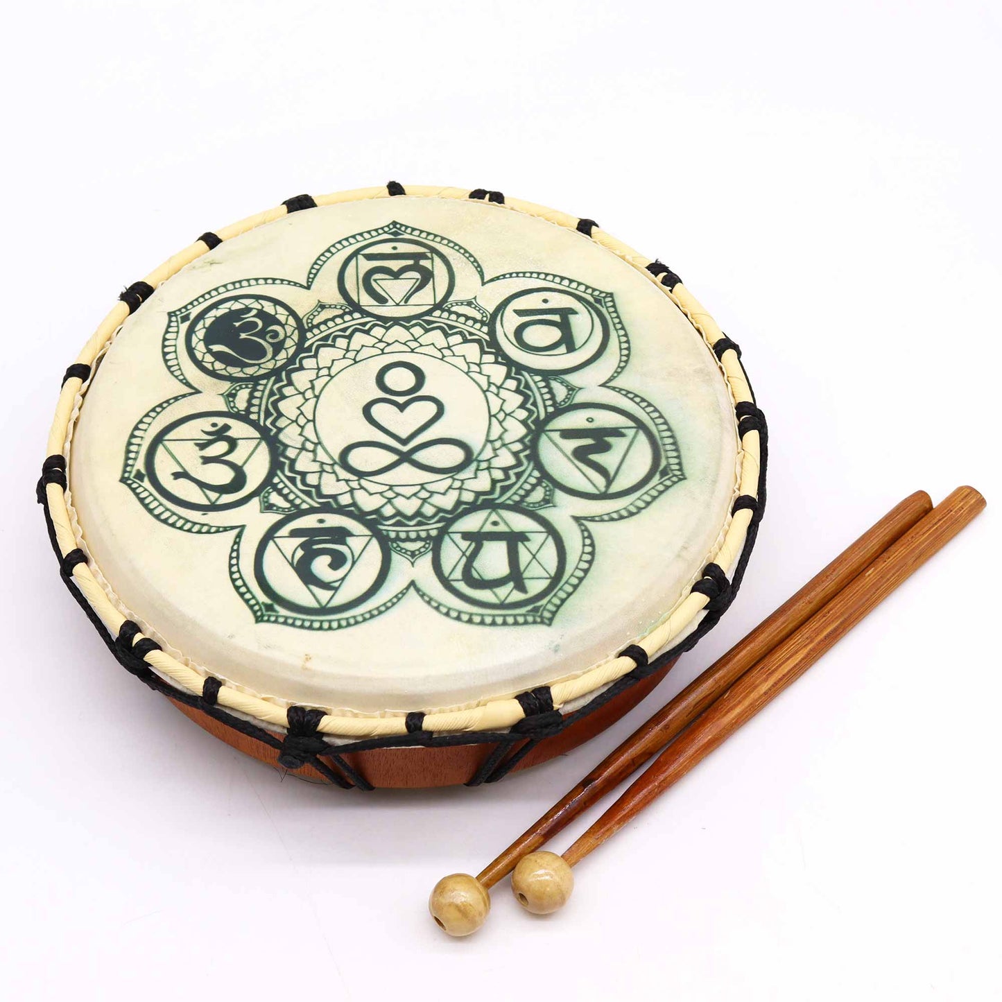 Shamanic Drum with Sticks - Chakra - 25 cm