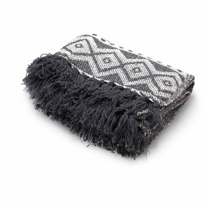 Boho Comfort Throw - 140 x 200 cm - Grey Geometric