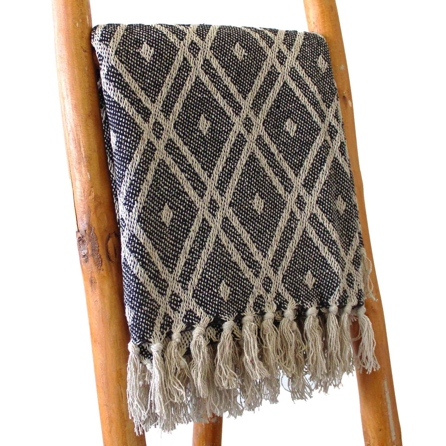 Boho Comfort Throw - 140 x 200 cm - Black & Beige Regency