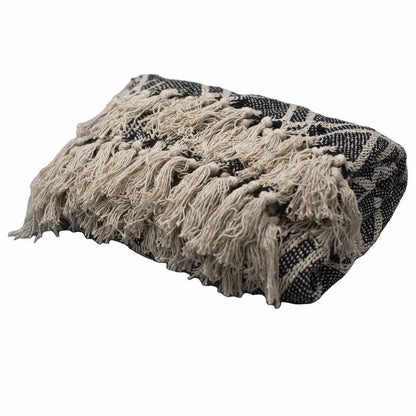 Boho Comfort Throw - 140 x 200 cm - Black & Beige Regency
