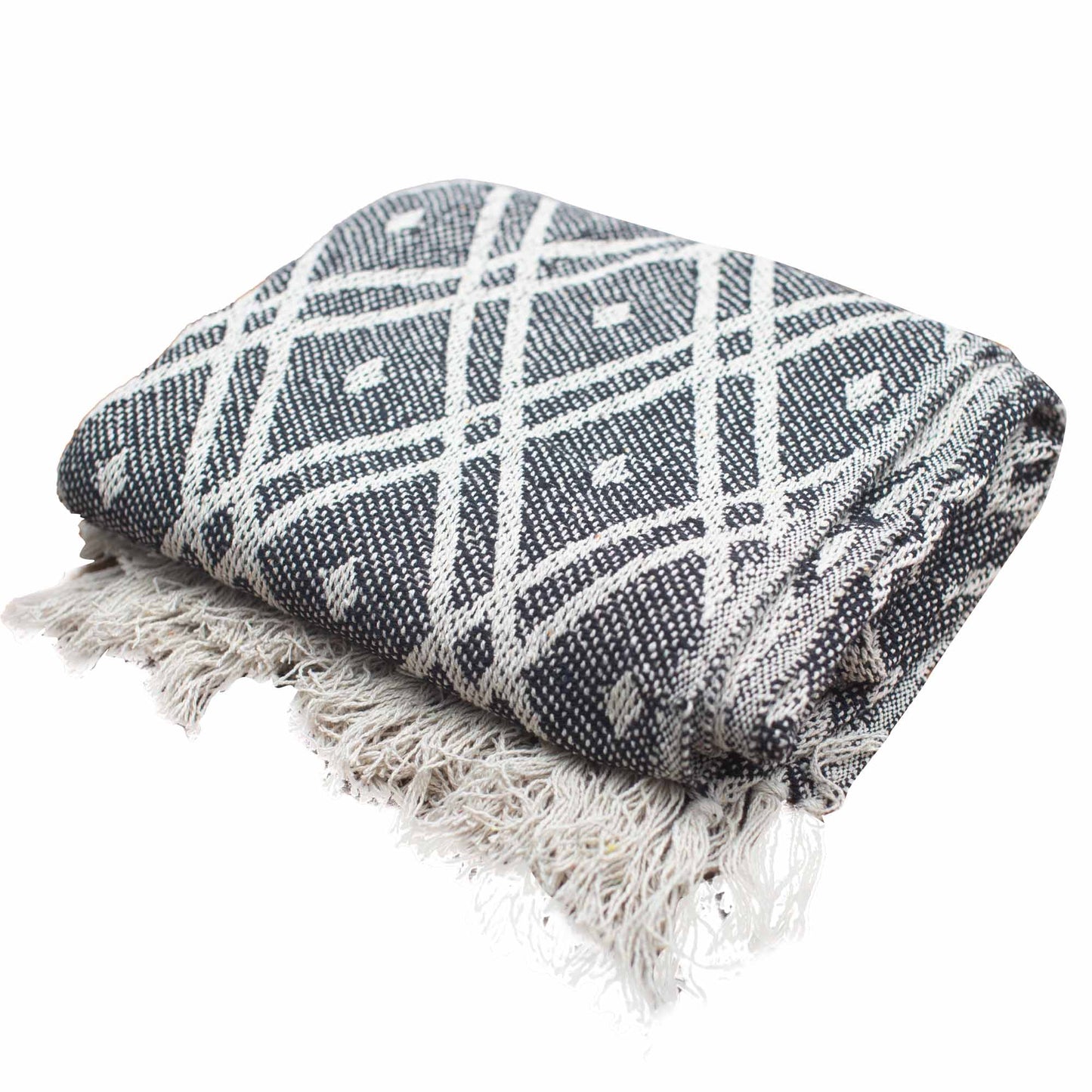 Boho Comfort Throw - 140 x 200 cm - Black & Beige Regency