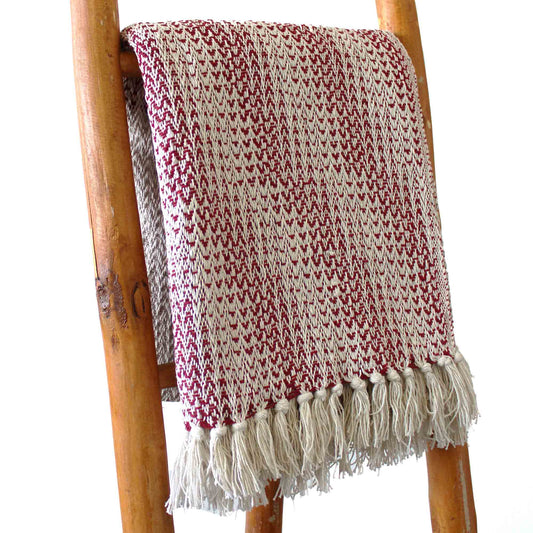 Boho Comfort Throw - 140 x 200 cm - Ruby Two Tone