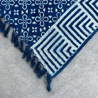 Handmade Indigo Throw - 170 x 120 cm - Kasba Tiles