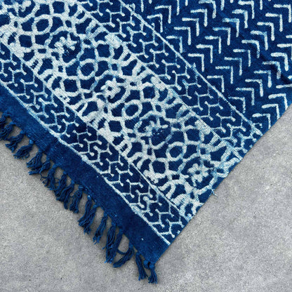 Handmade Indigo Throw - 170 x 120 cm - Seedha Arrows