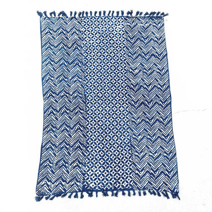 Handmade Indigo Throw - 170 x 120 cm - Namoona Waves