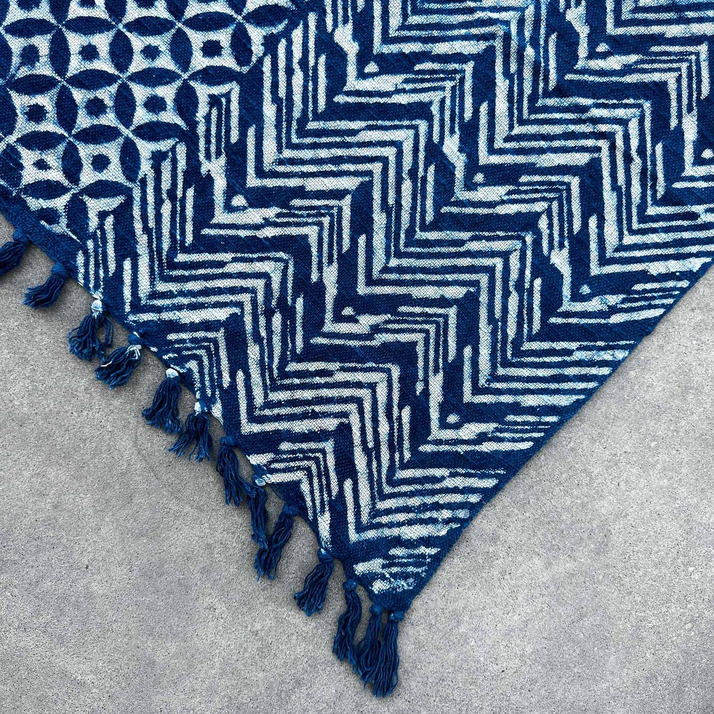 Handmade Indigo Throw - 170 x 120 cm - Namoona Waves