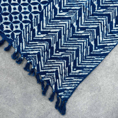 Handmade Indigo Throw - 170 x 120 cm - Namoona Waves