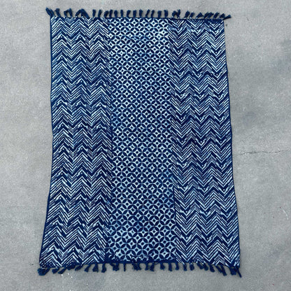 Handmade Indigo Throw - 170 x 120 cm - Namoona Waves