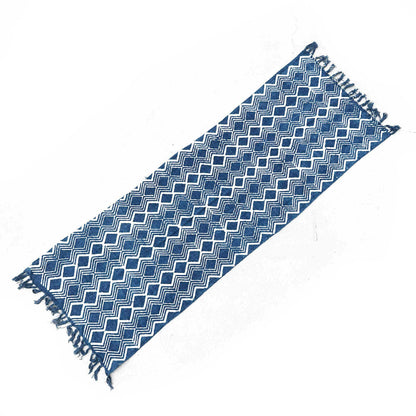 Handmade Indigo Runner - 170 x 60 cm - Heerak Pattern