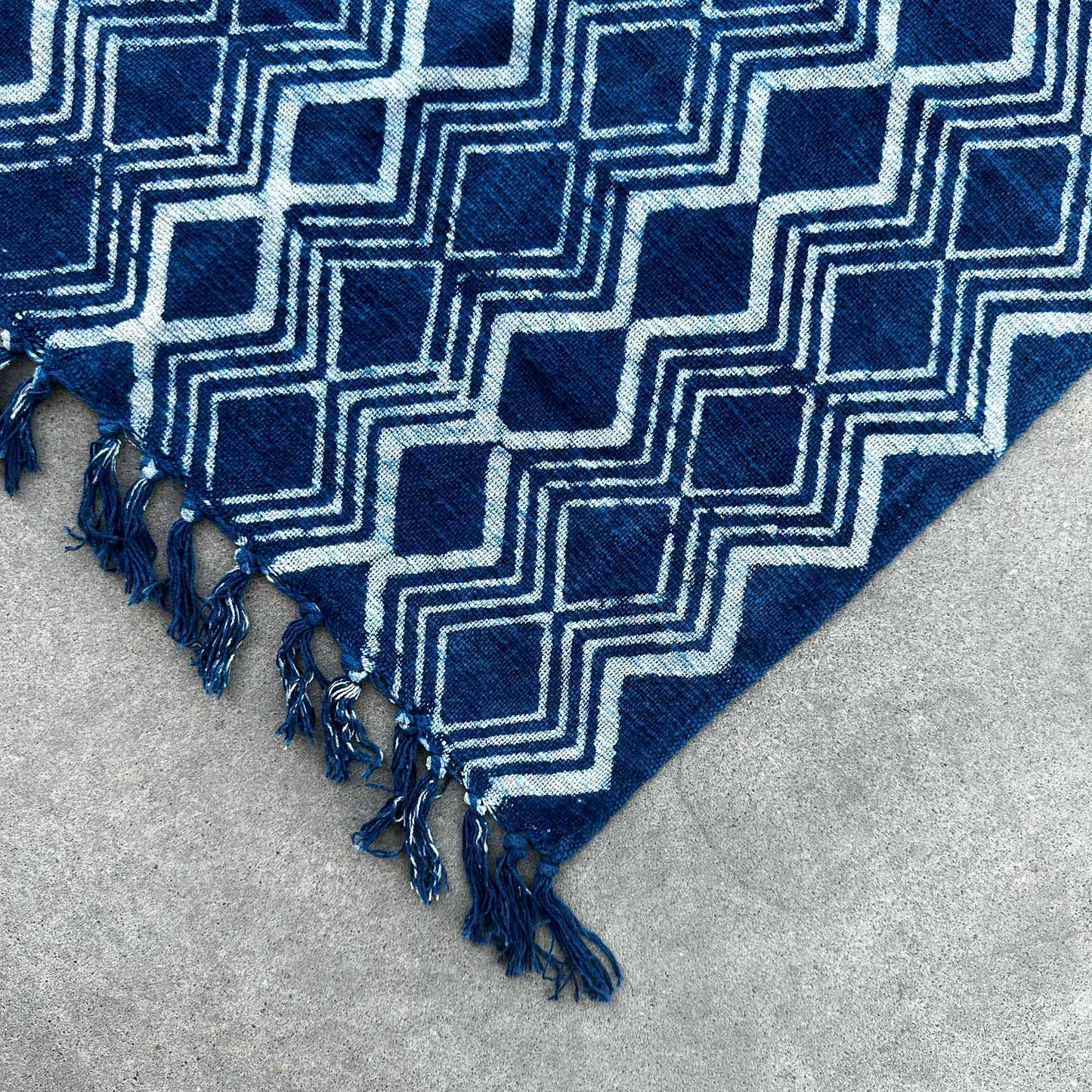 Handmade Indigo Runner - 170 x 60 cm - Heerak Pattern