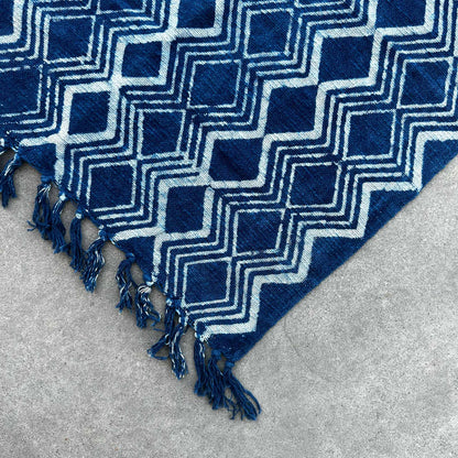 Handmade Indigo Runner - 170 x 60 cm - Heerak Pattern