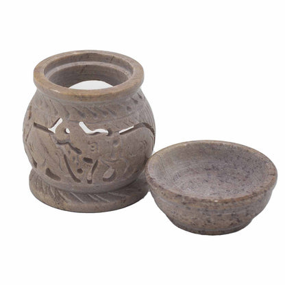 Soapstone Oil Burner - Elephant - Small - 8 cm