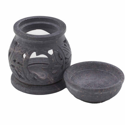 Soapstone Oil Burner - Om - Small - 8 cm