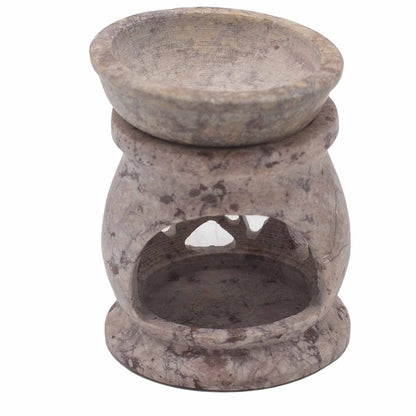 Soapstone Oil Burner - Three Moon Pentagon - Small - 8 cm