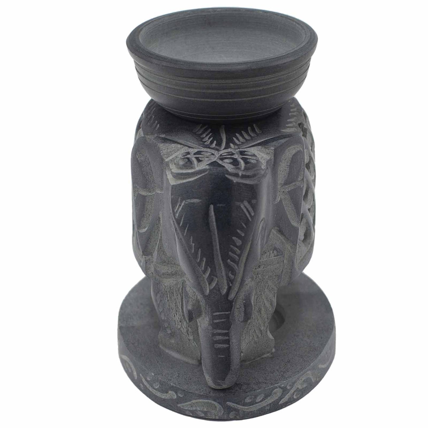 Soapstone Oil Burner - Standing Elephant - 10.5 cm
