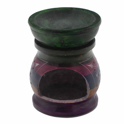 Soapstone Oil Burner - Five Colours - Flower of Life - 10 cm