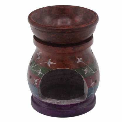 Soapstone Oil Burner - Five Colours - Hamsa - 10 cm
