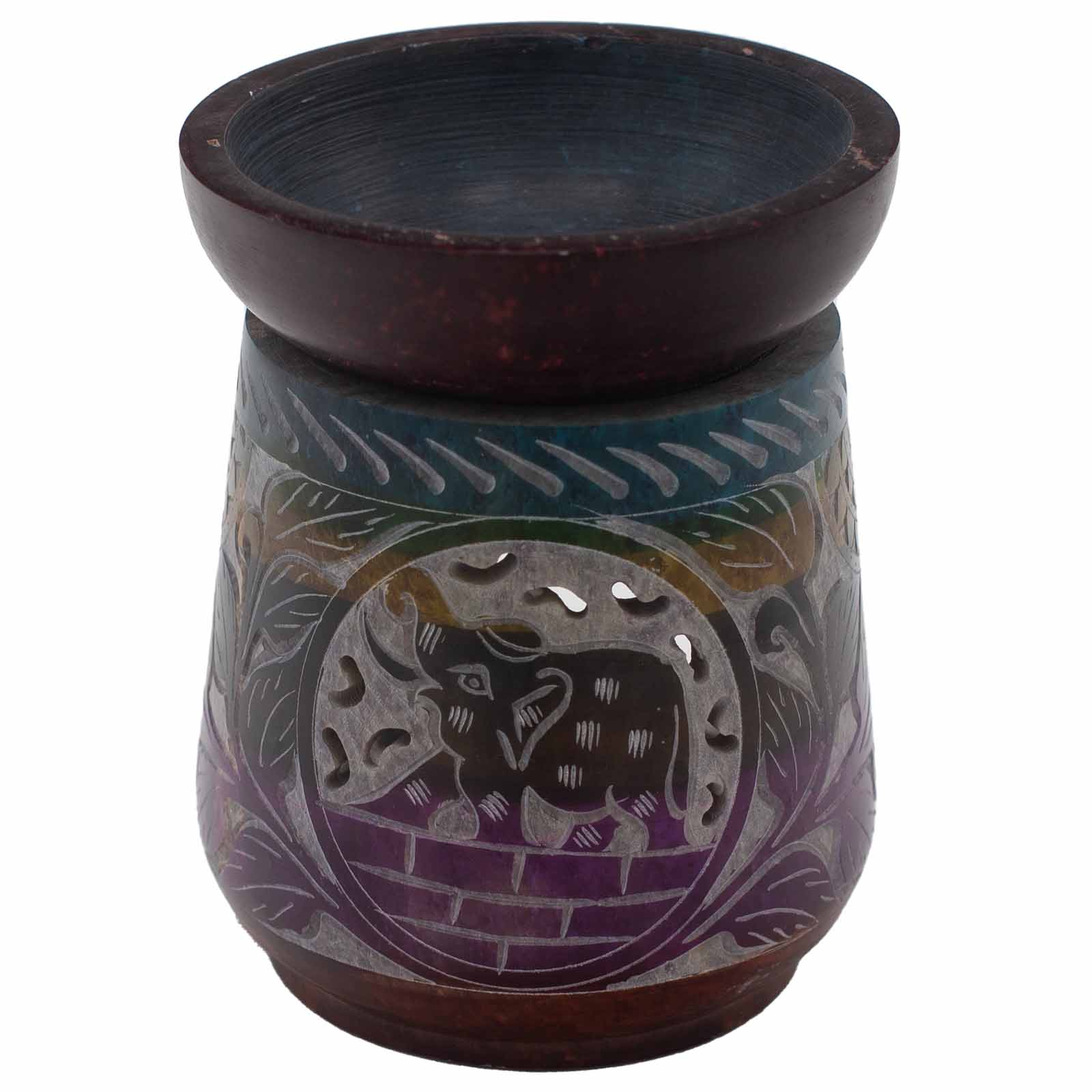 Soapstone Oil Burner - Five Colours - Elephant - Large - 13 x 10 cm