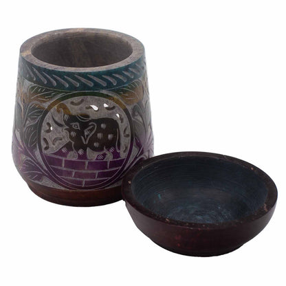 Soapstone Oil Burner - Five Colours - Elephant - Large - 13 x 10 cm