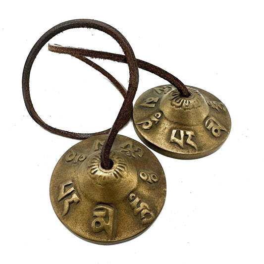 Tibetan Tingsha Cymbals - Lucky Symbols - 6 cm