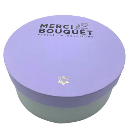 Lavender Rose & Carnation Soap Flowers - Round Box