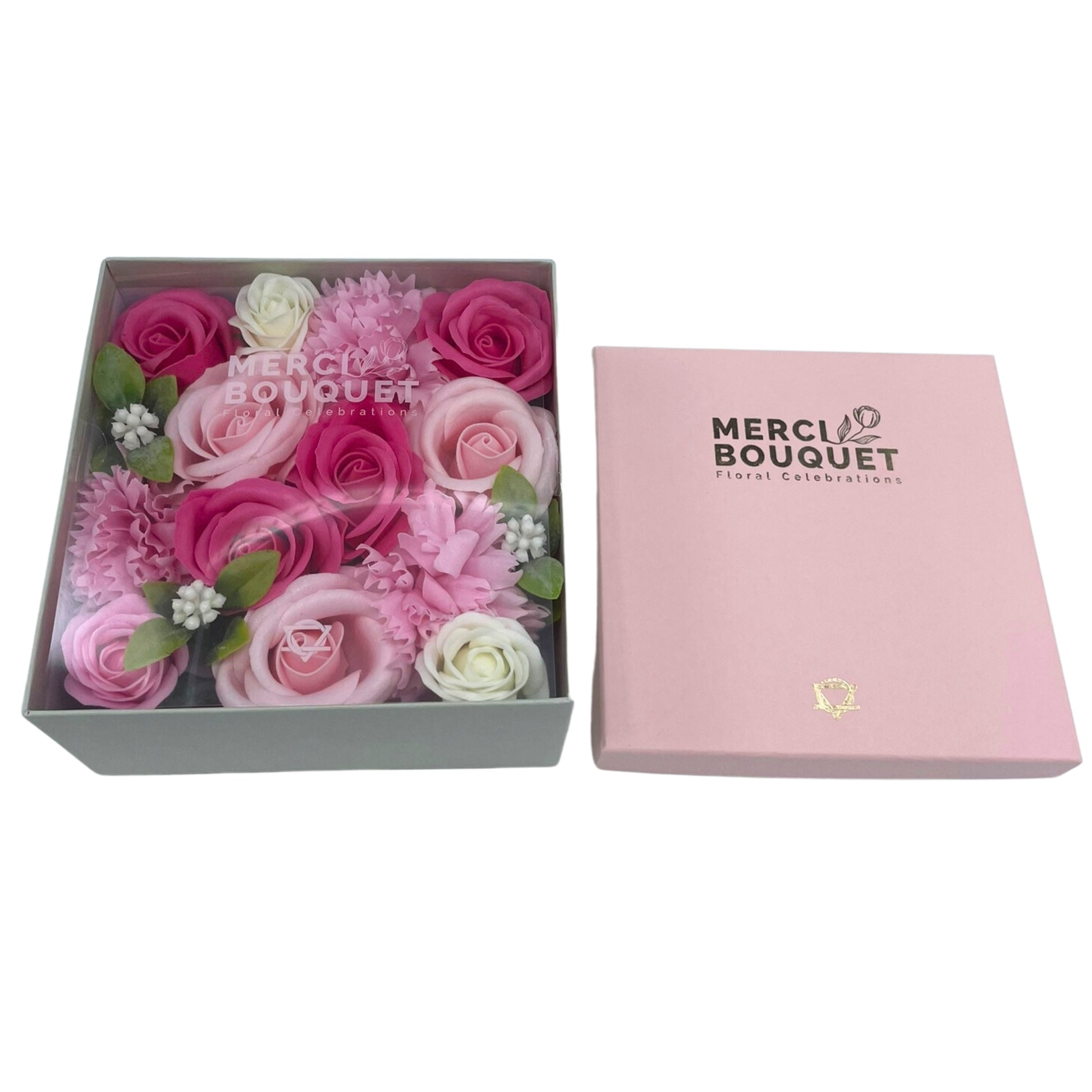 Baby Blessings Soap Flowers - Pinks in Square Box