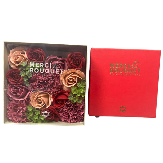 Vintage Roses Soap Flowers - Square Box