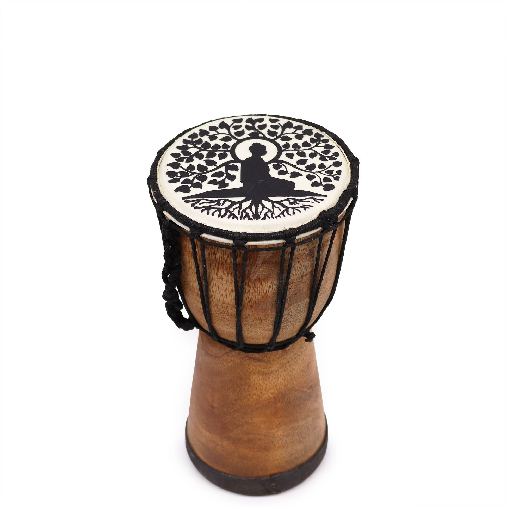 Wide Top Djembe Drum - Buddha - 25 cm
