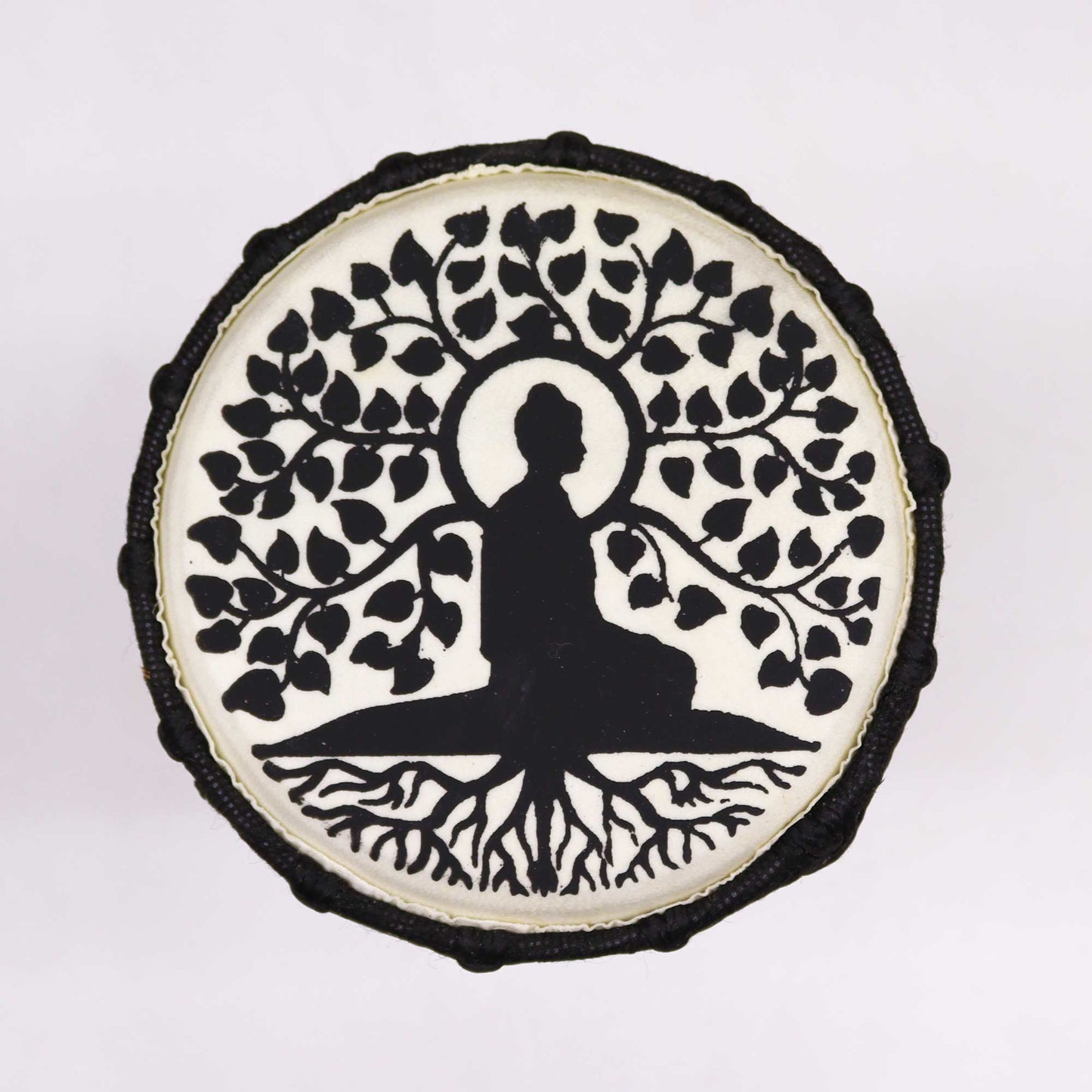 Wide Top Djembe Drum - Buddha - 25 cm