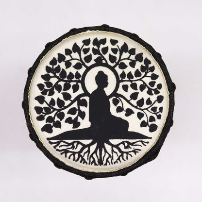 Wide Top Djembe Drum - Buddha - 25 cm