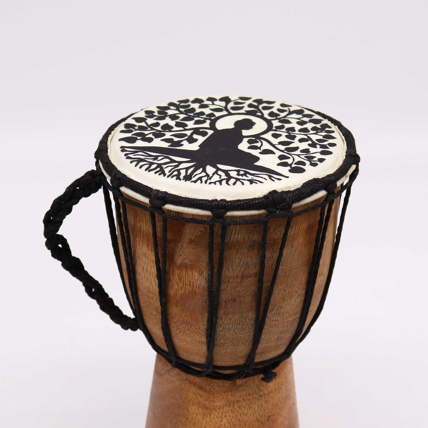 Wide Top Djembe Drum - Buddha - 25 cm