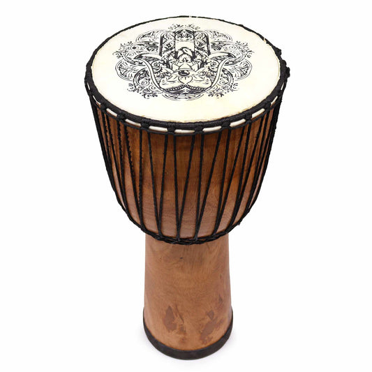 Wide Top Djembe Drum - Hamsa - 50 cm