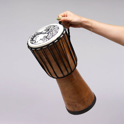 Wide Top Djembe Drum - Tree of Life - 40 cm