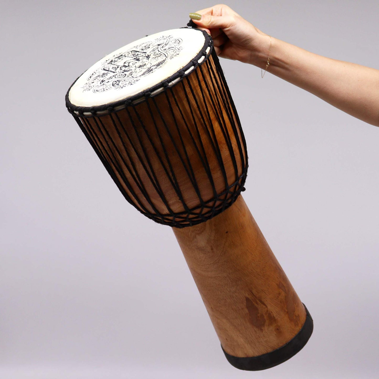 Wide Top Djembe Drum - Hamsa - 50 cm