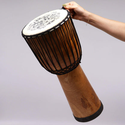 Wide Top Djembe Drum - Hamsa - 50 cm