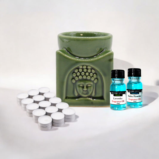 Oil Burner, Fragrance Oils & Tealights Set